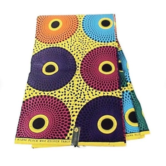 African Print Fabric, Nsubra Record Print - 6 yards - Picture 1 of 3
